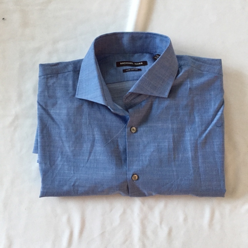 Michael Kors Men’s Blue Luxe Cotton Shirt